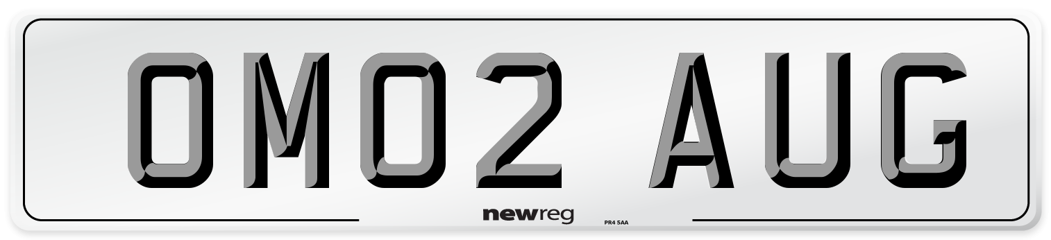 OM02 AUG Number Plate from New Reg
